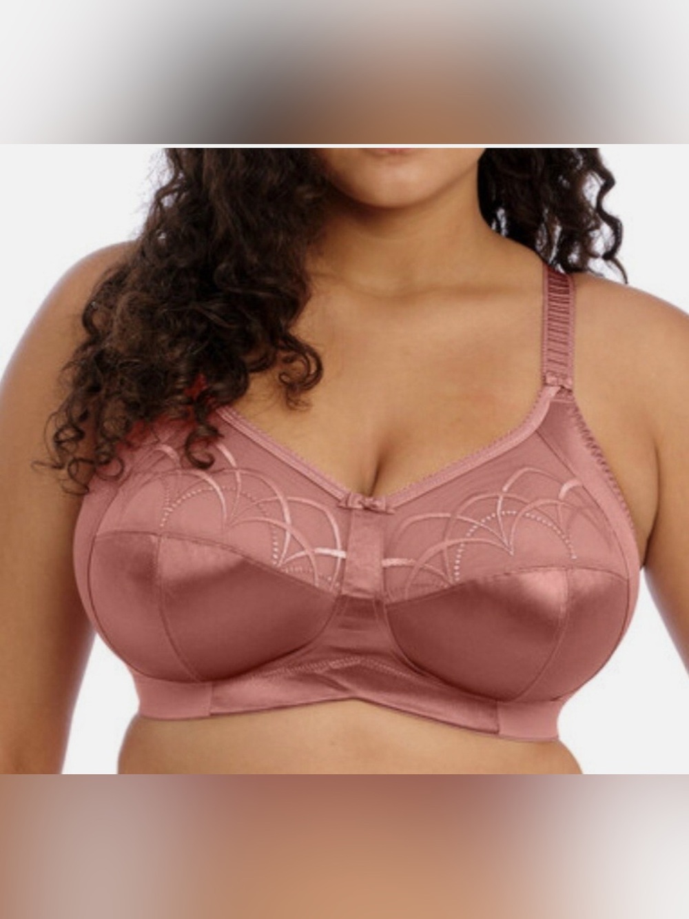Elomi Cate Bra Size 48D US Soft Full Cup Support Non Wired Satin EL4033